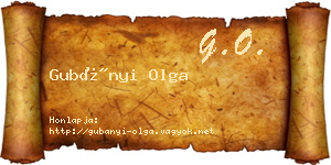 Gubányi Olga névjegykártya